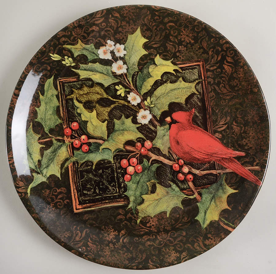 Christmas Cardinals 13" Chop Plate (Round Platter) by Certified International-1