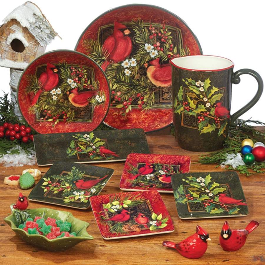 Christmas Cardinals 13" Pasta Serving Bowl by Certified International-1