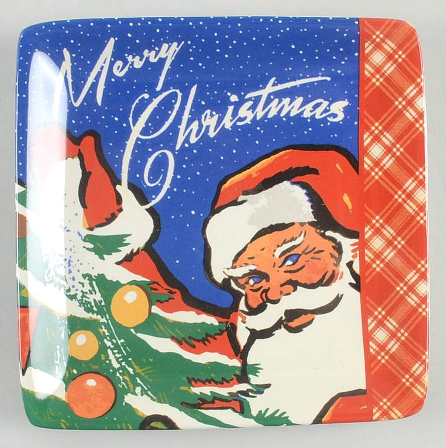 Retro Christmas Square Canape Plate by Certified International-1