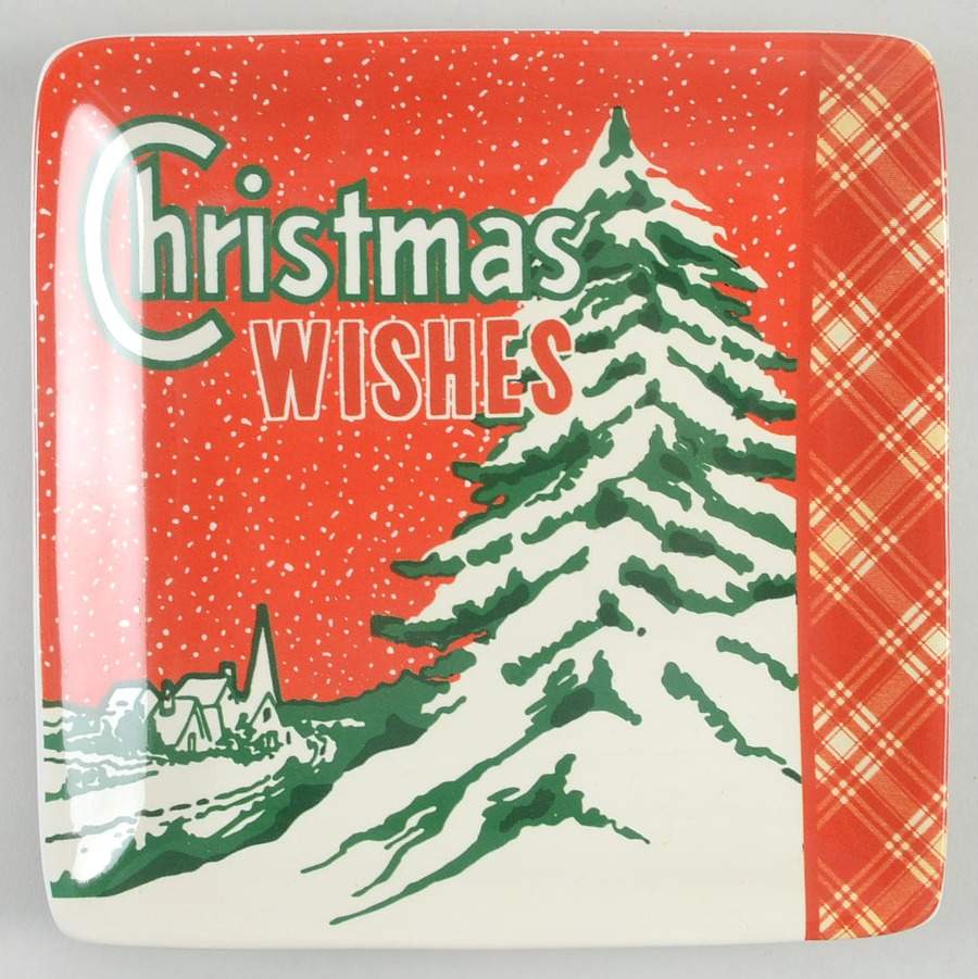 Retro Christmas Square Canape Plate by Certified International-1