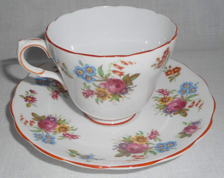 Grosvenor Footed Cup & Saucer Set by Coalport-1