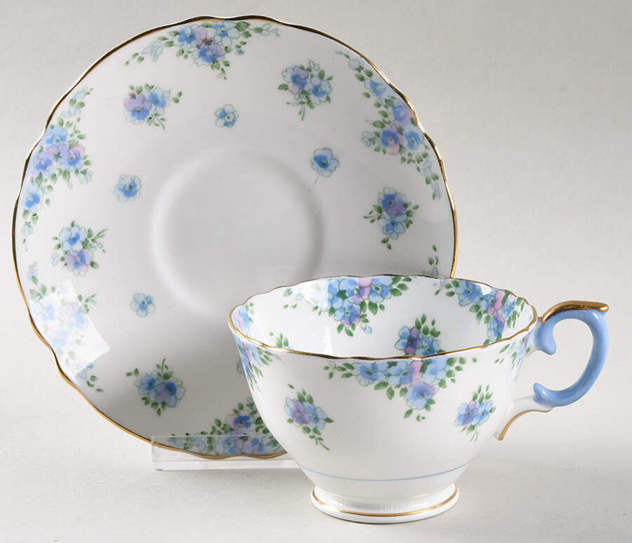 714893 Footed Cup & Saucer Set by Crown Staffordshire-1