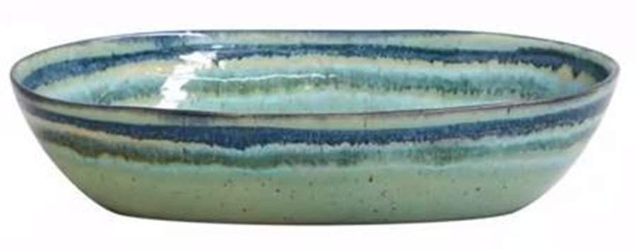 Sausalito Green 12" Oval Serving Bowl by Casafina-1