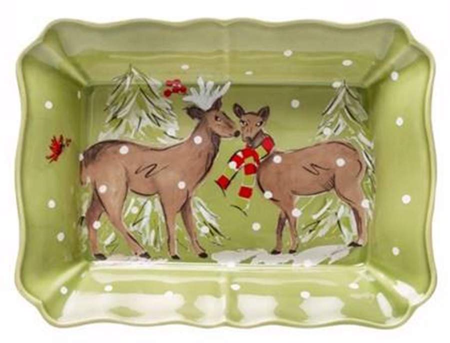 Deer Friends 14" Rectangular Baker by Casafina-1