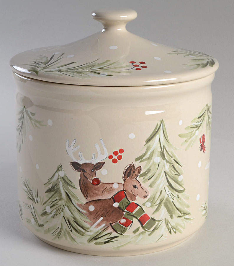 Deer Friends Cookie Jar & Lid by Casafina-1