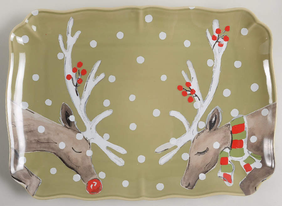 Deer Friends 14" Rectangular Tray by Casafina-1