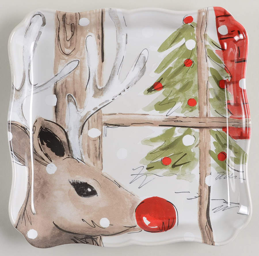 Deer Friends 8" Square Tray by Casafina-1