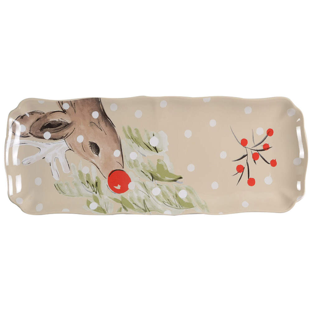 Deer Friends 17" Rectangular Tray by Casafina-1