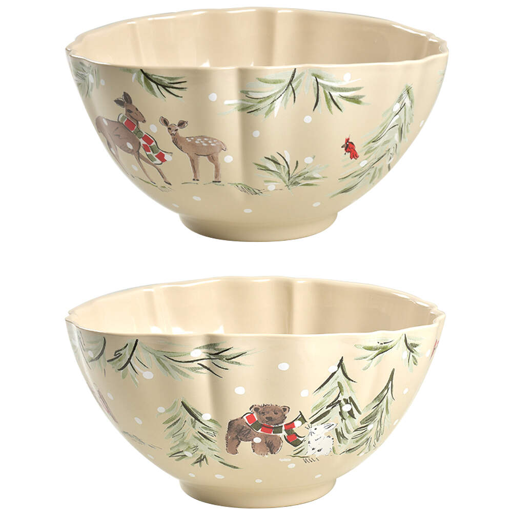 Deer Friends 10" Round Serving Bowl by Casafina-1