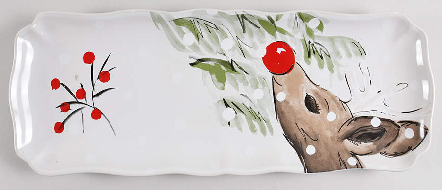 Deer Friends 17'' Rectangular Tray by Casafina-1