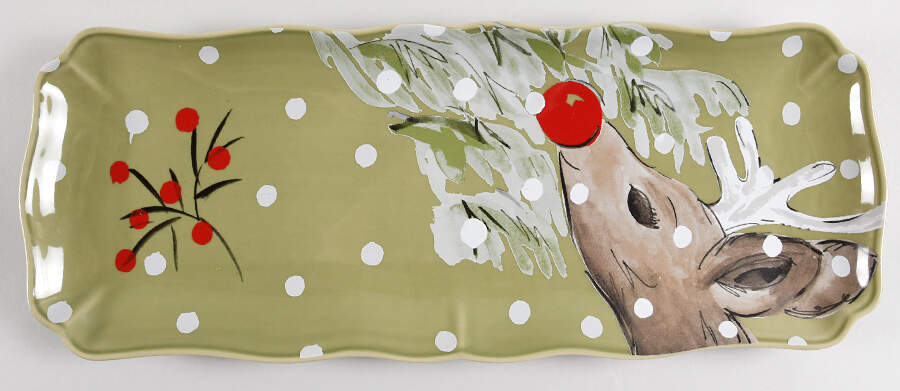 Deer Friends 17" Rectangular Tray by Casafina-1
