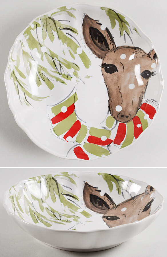 Deer Friends 9" Round Serving Bowl by Casafina-1