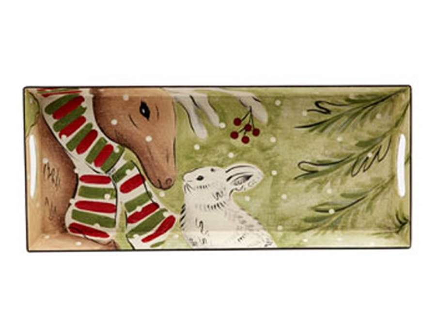 Deer Friends Rectangular Metal Tray by Casafina-1