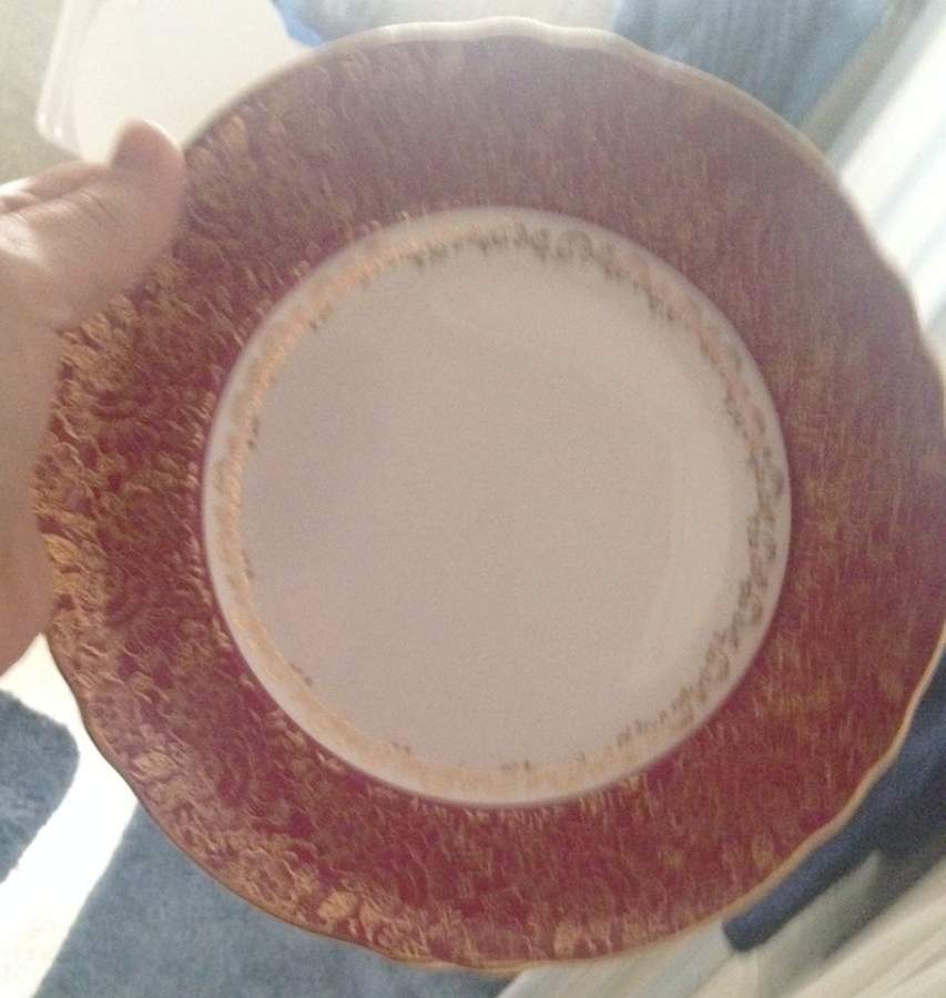 H103 Red Dinner Plate by Crown Staffordshire-1