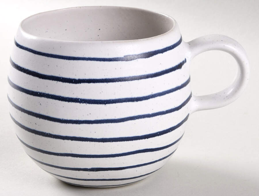 Lina Blue Stripe Mug by Crate & Barrel-1