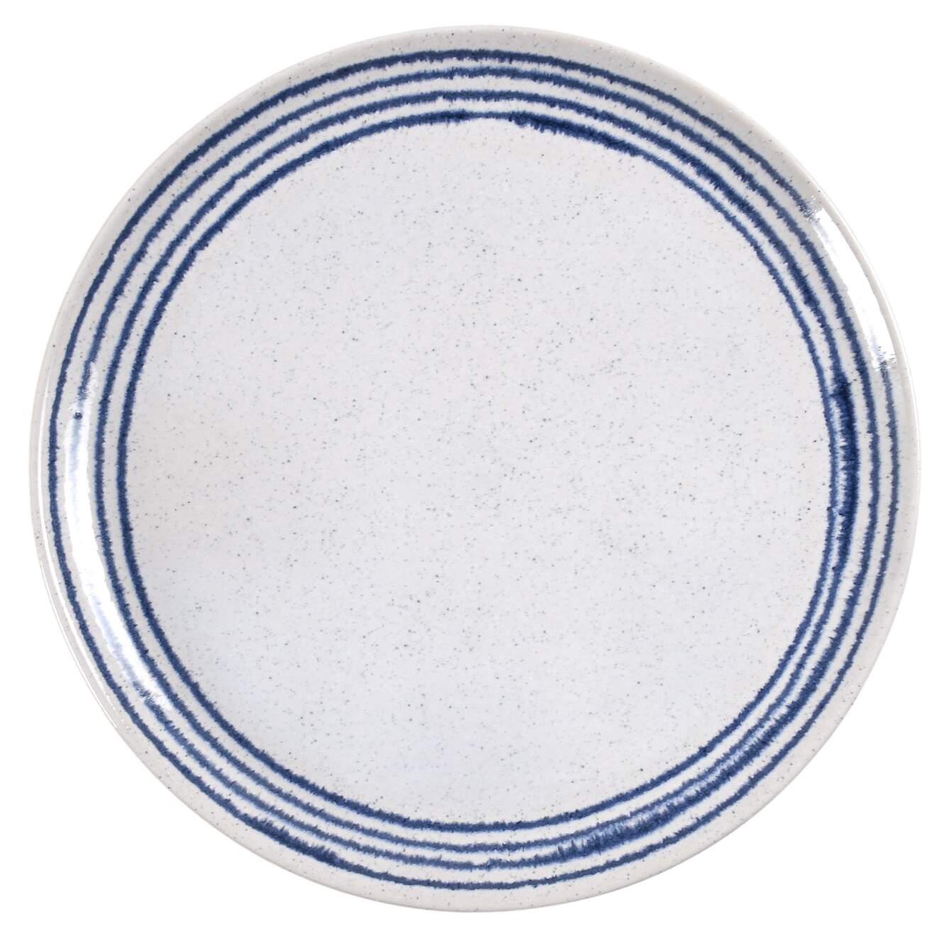 Lina Blue Stripe Dinner Plate by Crate & Barrel-1