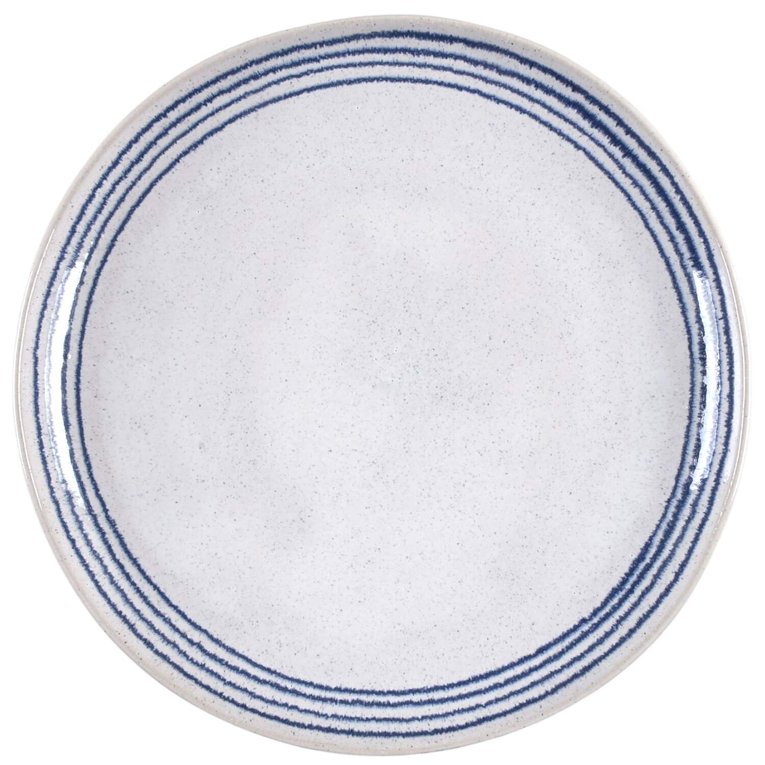 Lina Blue Stripe 14" Chop Plate (Round Platter) by Crate & Barrel-1