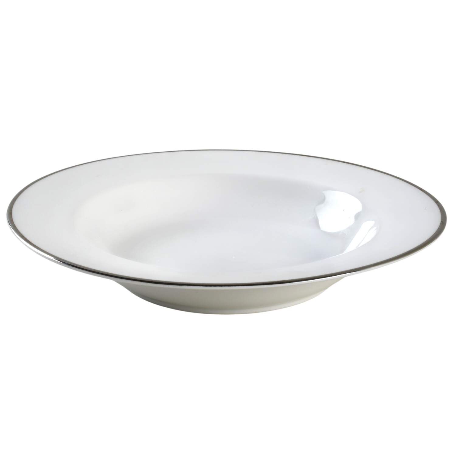Maison (Platinum Rim) 9" Soup/Pasta Bowl by Crate & Barrel-1
