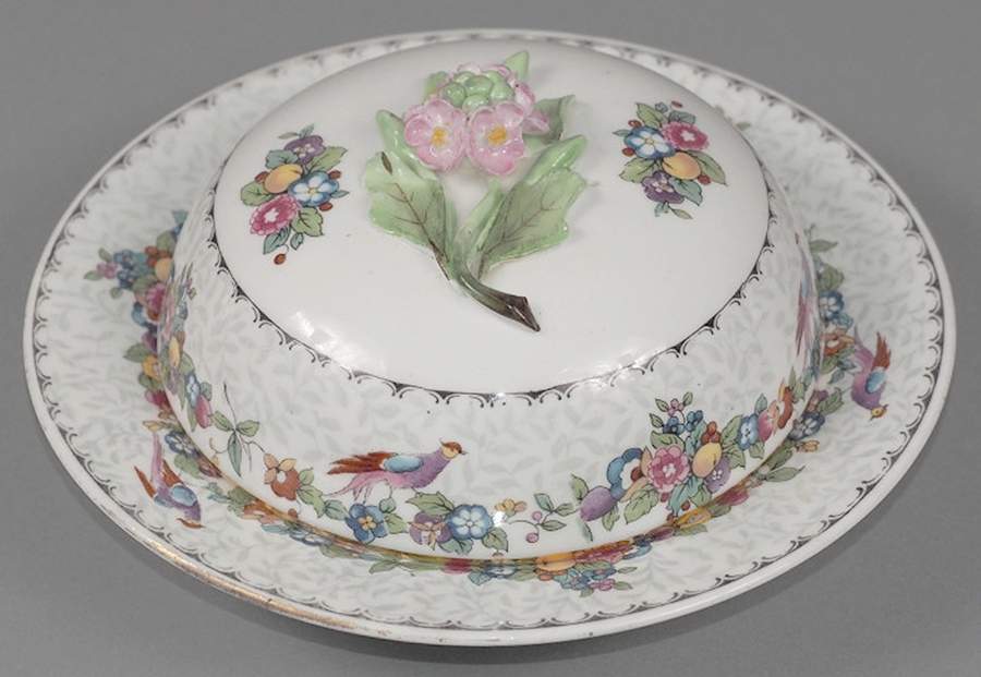 CRS222 Round Covered Butter by Crown Staffordshire-1