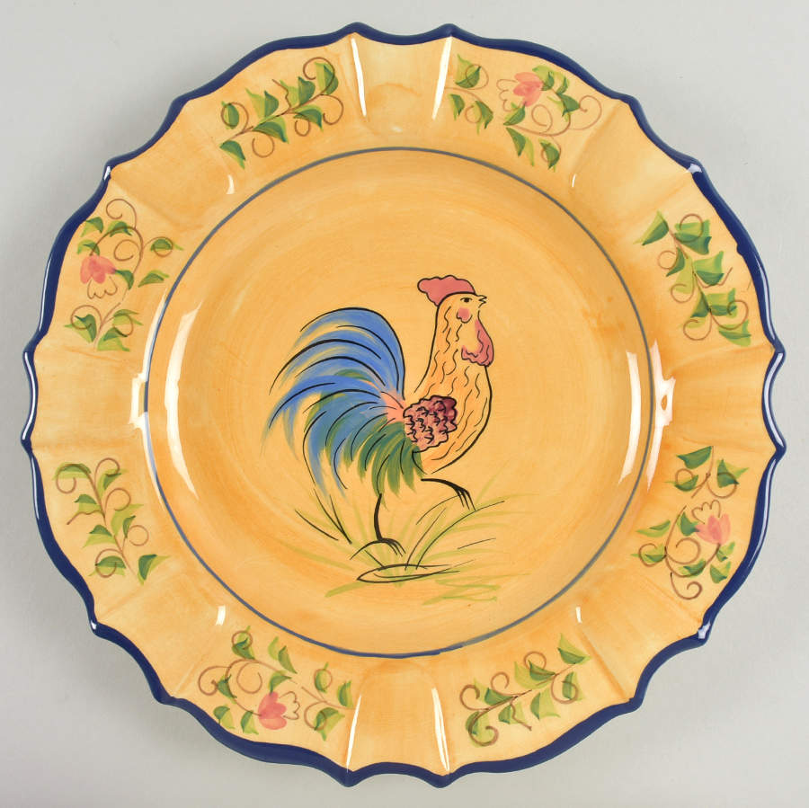 Rooster-Yellow Dinner Plate by Cracker Barrel-1