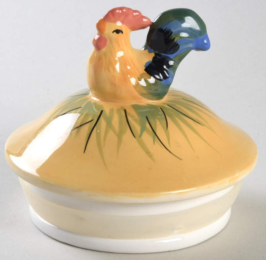 Rooster-Yellow Lid for Medium Canister by Cracker Barrel-1