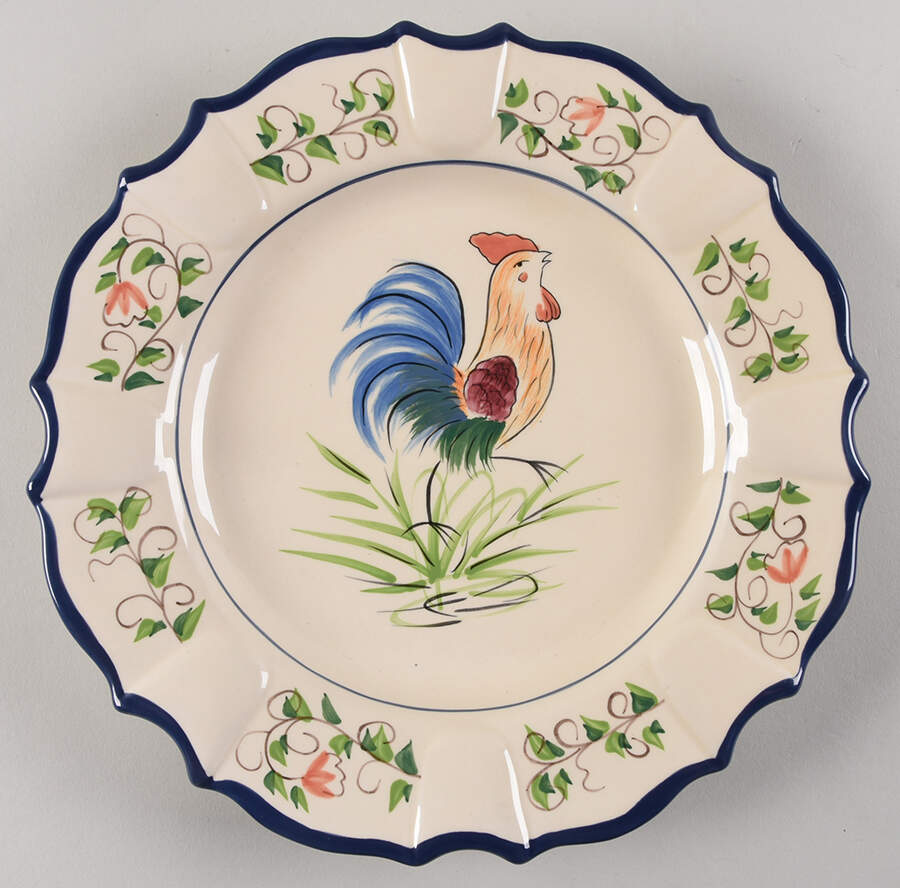 Rooster-Yellow Dinner Plate by Cracker Barrel-1
