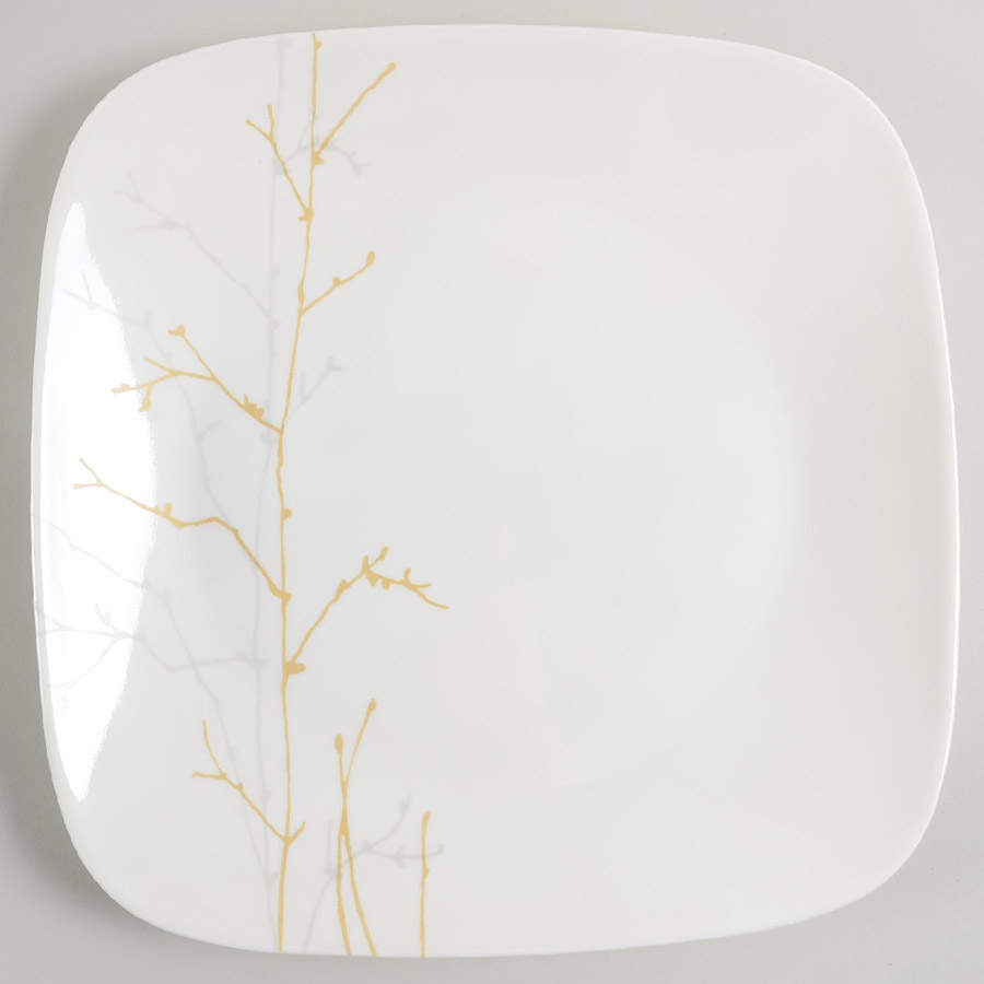 Gilded Woods Square Dinner Plate by Corning Corelle-1
