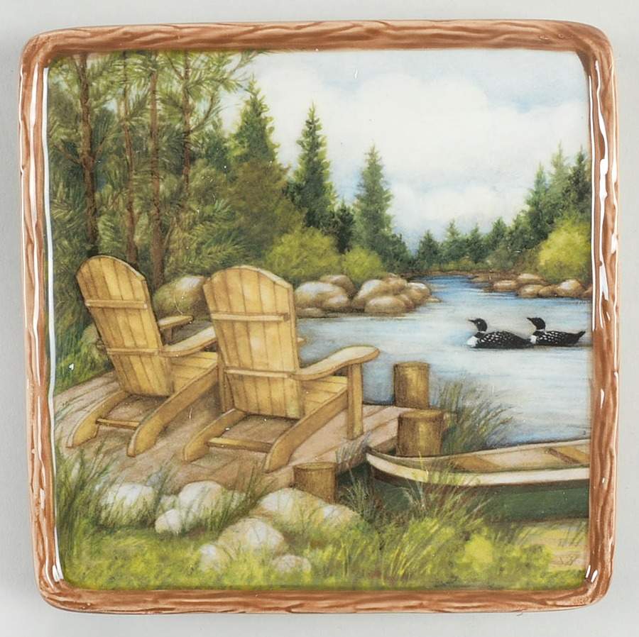 Lake Life Square Canape Plate by Certified International-1