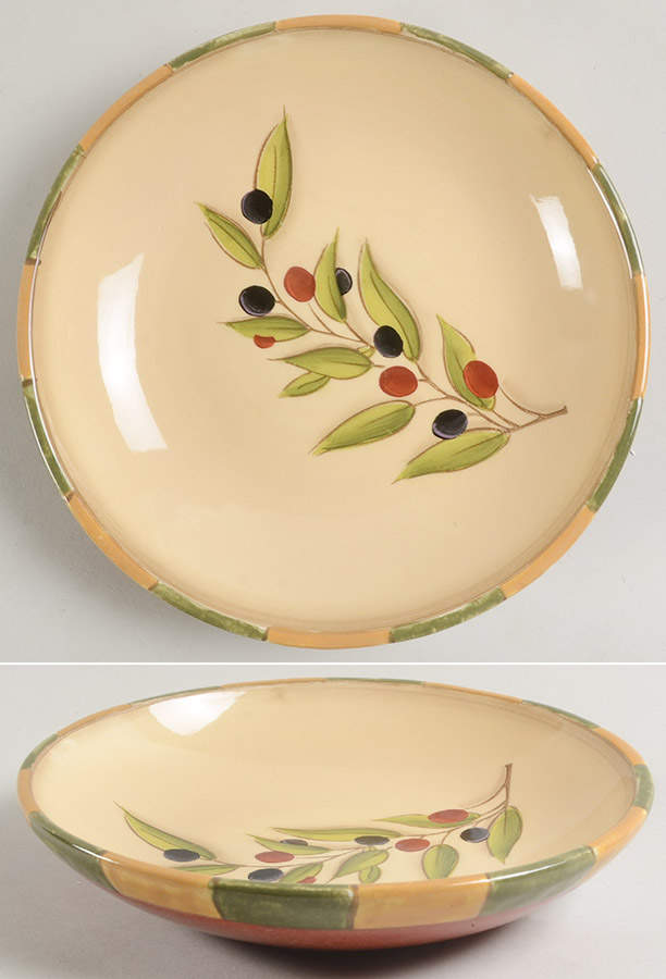 Tuscan Olive 8" Individual Pasta Bowl by Clay Art-1
