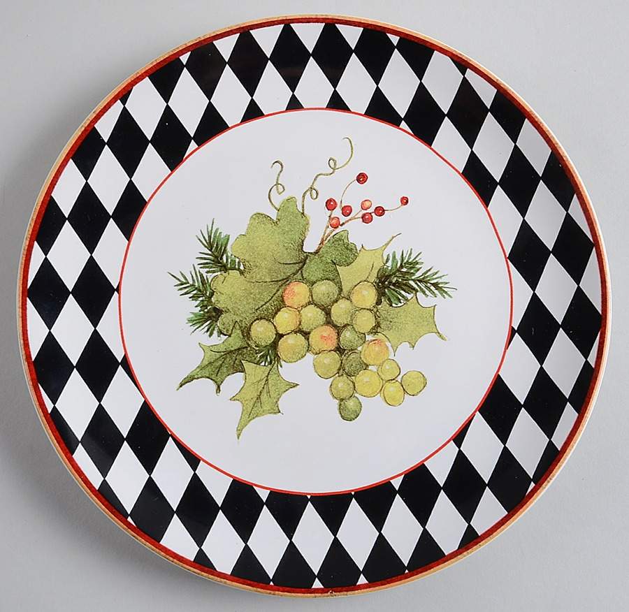 Holiday Harlequin Luncheon Plate by Certified International-1
