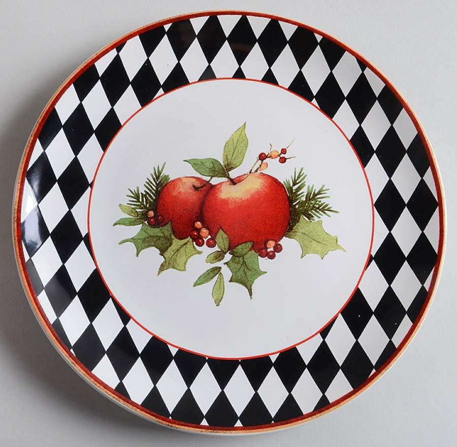 Holiday Harlequin Luncheon Plate by Certified International-1
