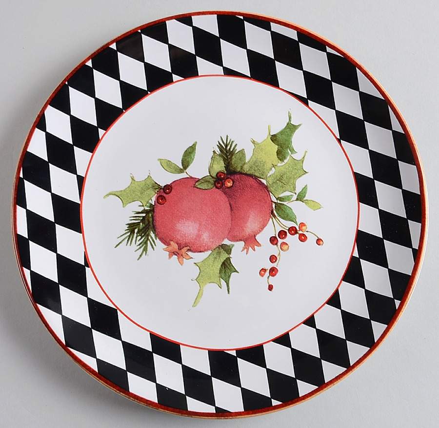 Holiday Harlequin Luncheon Plate by Certified International-1