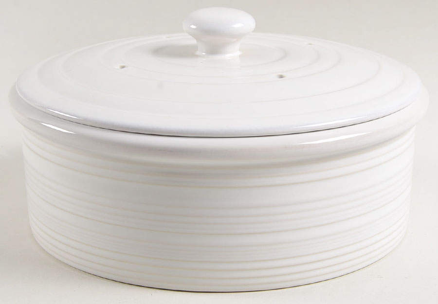 Farmhouse White Pancake Dish & Lid by Crate & Barrel-1