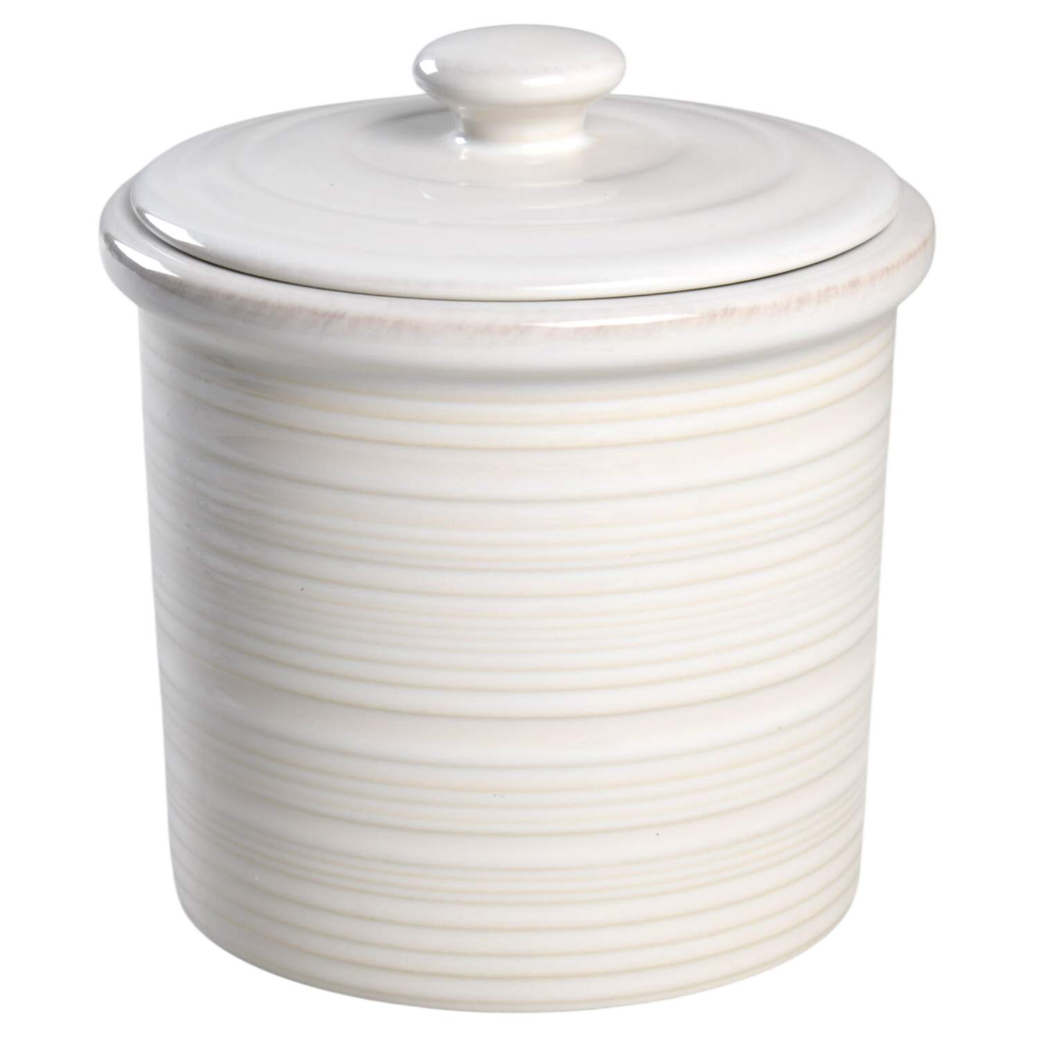 Farmhouse White Small Canister & Lid by Crate & Barrel-1