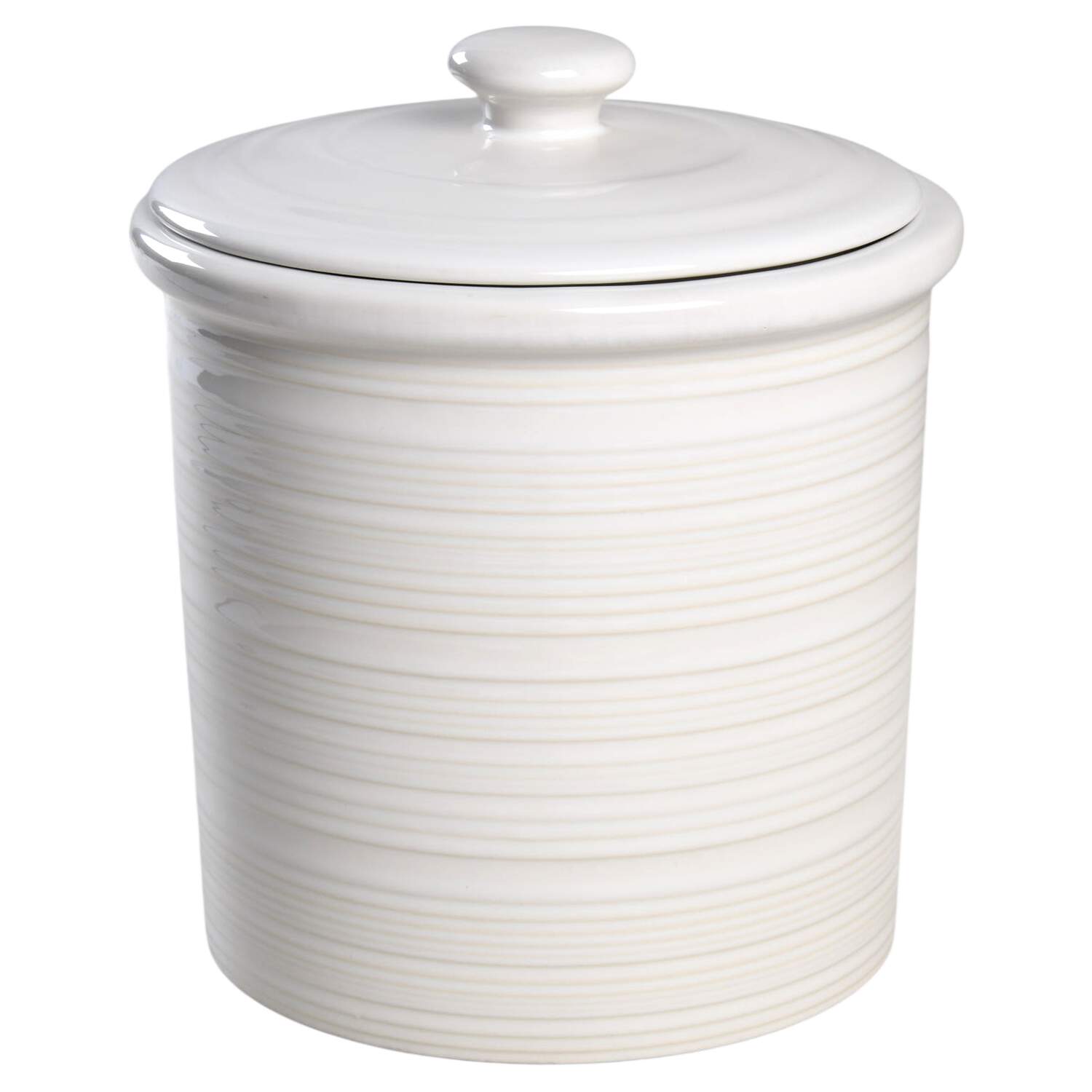 Farmhouse White Large Canister & Lid by Crate & Barrel-1