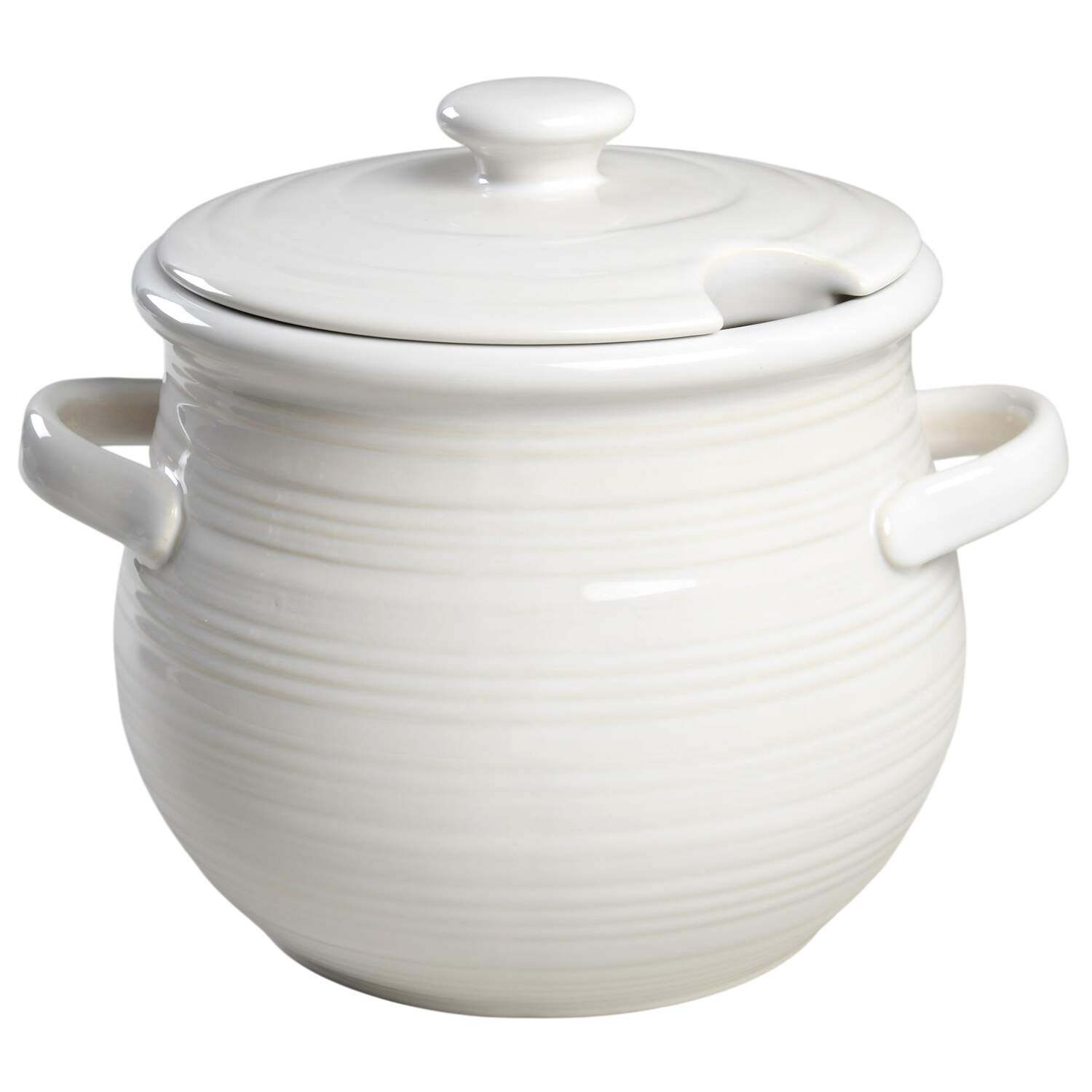 Farmhouse White Tureen &  Lid by Crate & Barrel-1