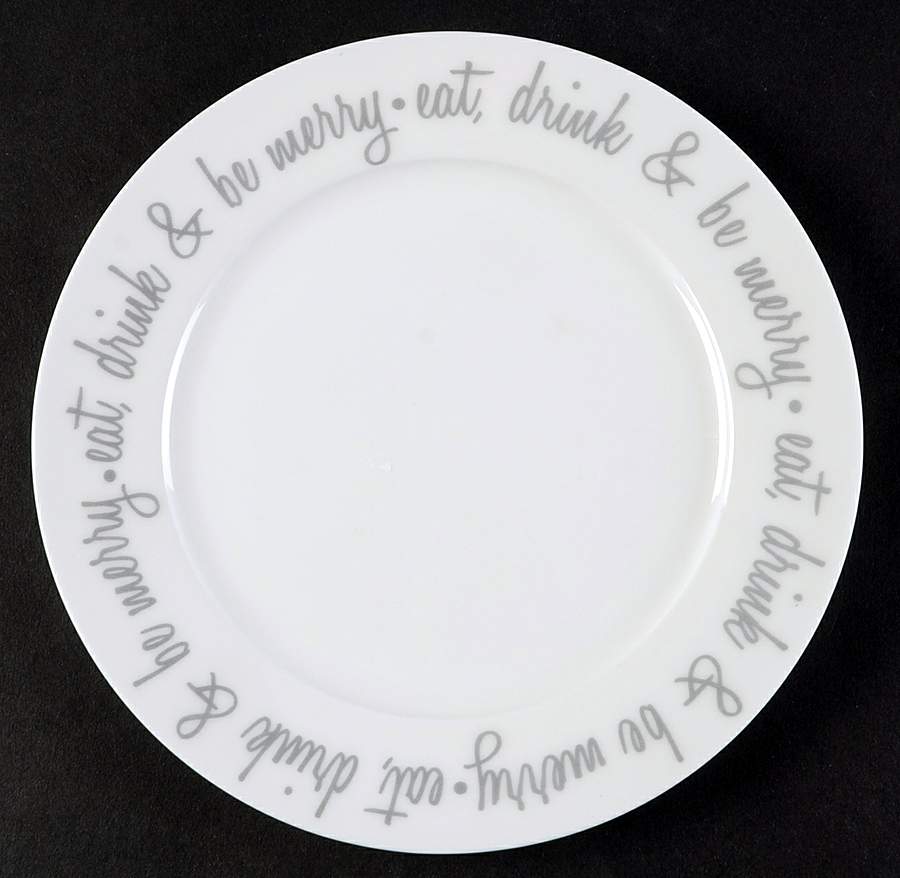Script Gray Salad Plate by Ciroa-1