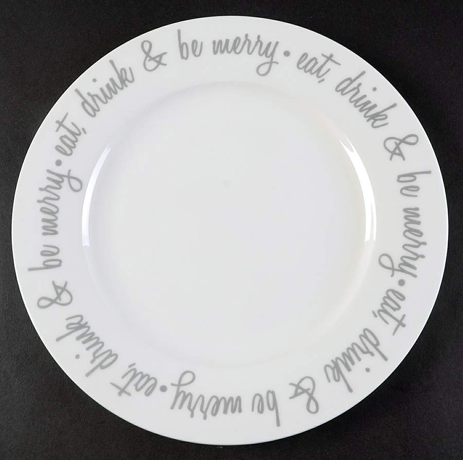 Script Gray Dinner Plate by Ciroa-1