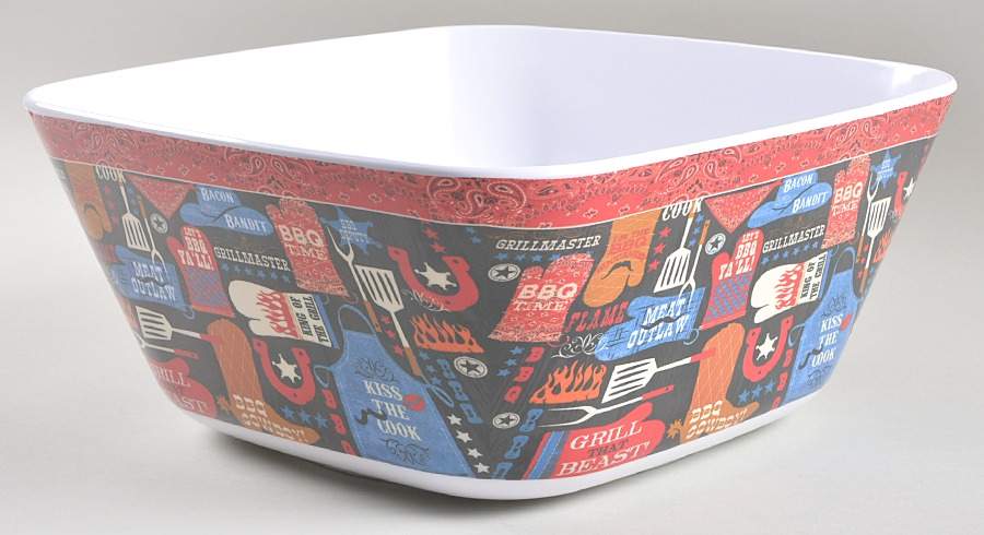 BBQ Bandit (Melamine) 11" Square Serving Bowl by Certified International-1
