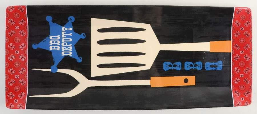 BBQ Bandit (Melamine) 19" Rectangular Tray by Certified International-1