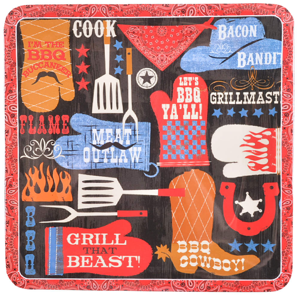 BBQ Bandit (Melamine) 14" Square Platter by Certified International-1