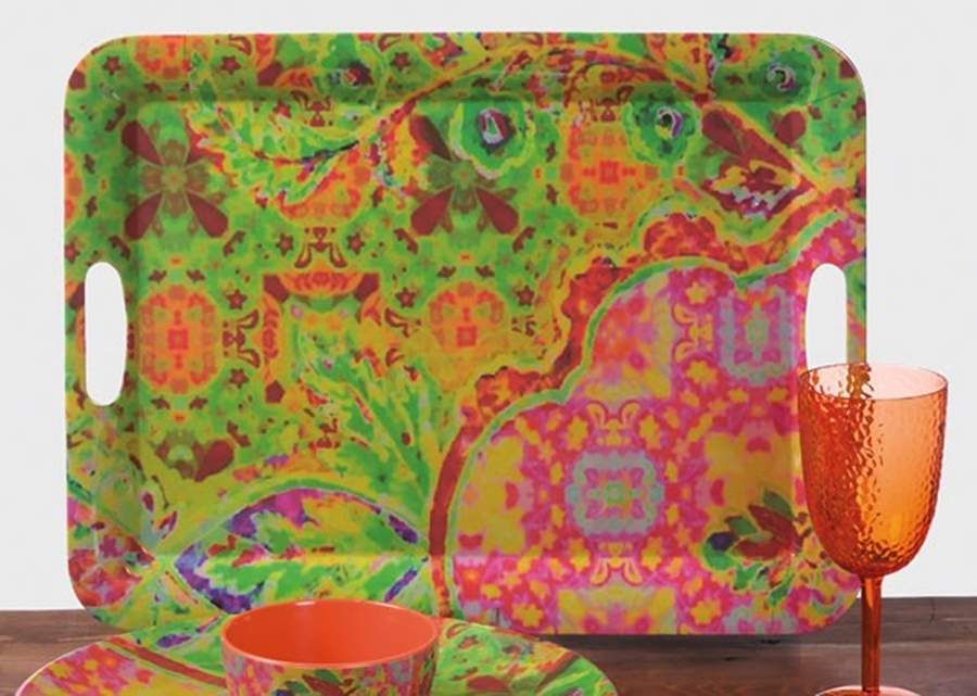 Gypsy Floral (Melamine) 19" Rectangular Handled Tray by Certified International-1