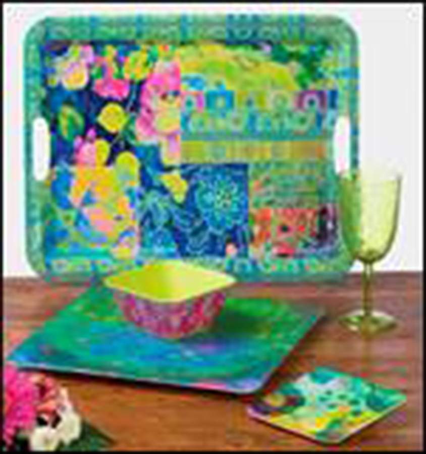 Duchess (Melamine) 19" Rectangular Handled Tray by Certified International-1