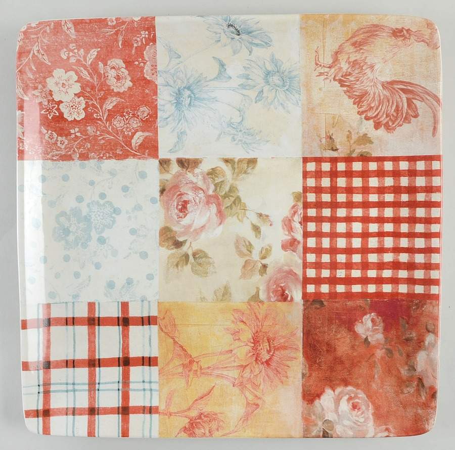 Farm House Rooster 12" Square Serving Platter by Certified International-1