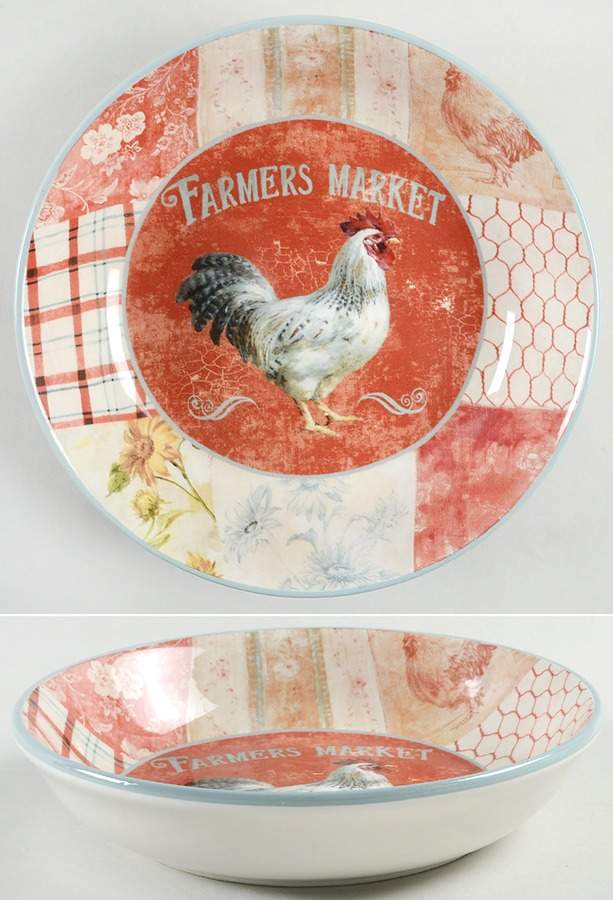 Farm House Rooster 9" Soup/Pasta Bowl by Certified International-1