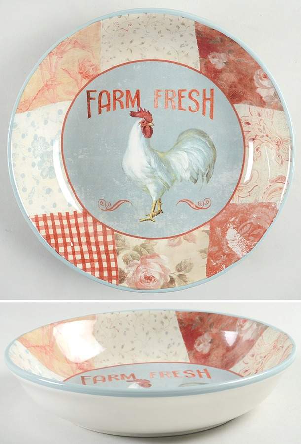 Farm House Rooster 9" Soup/Pasta Bowl by Certified International-1