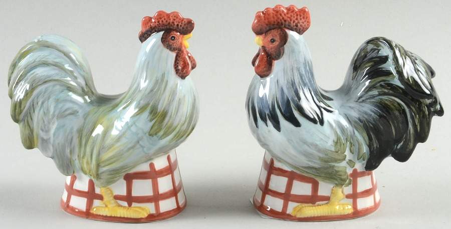 Farm House Rooster Figural Salt & Pepper Set by Certified International-1