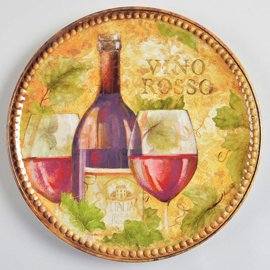 Gilded Wine Salad/Dessert Plate by Certified International-1