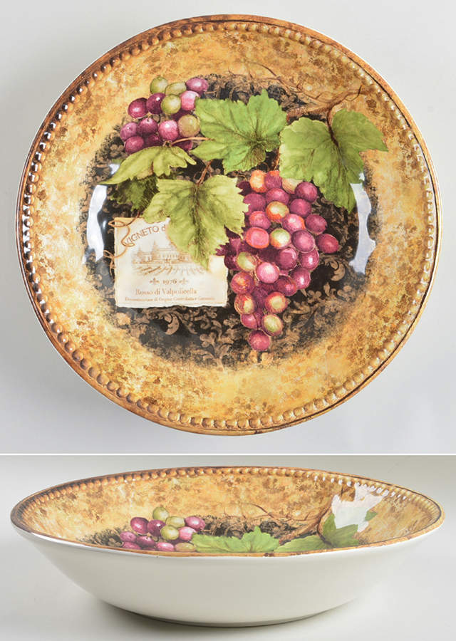 Gilded Wine 13" Pasta Serving Bowl by Certified International-1