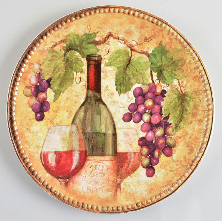 Gilded Wine 15" Chop Plate (Round Platter) by Certified International-1